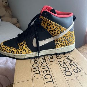 Nike Dunk High Black & Leopard Print
